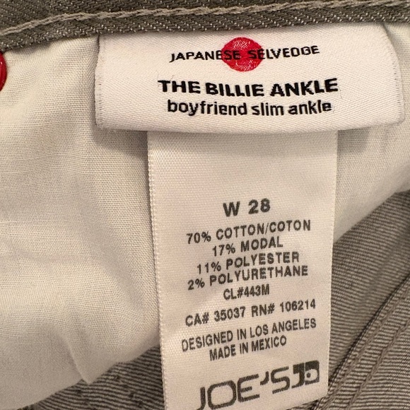 Joes Billy ankle grey Selvedge denim size 28 - Picture 9 of 10